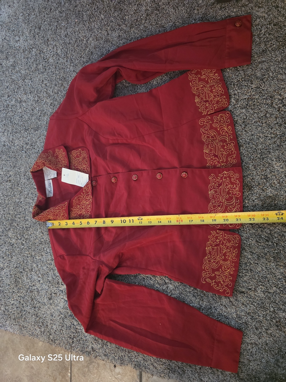 Embroidered Red Women's Blazer Jacket